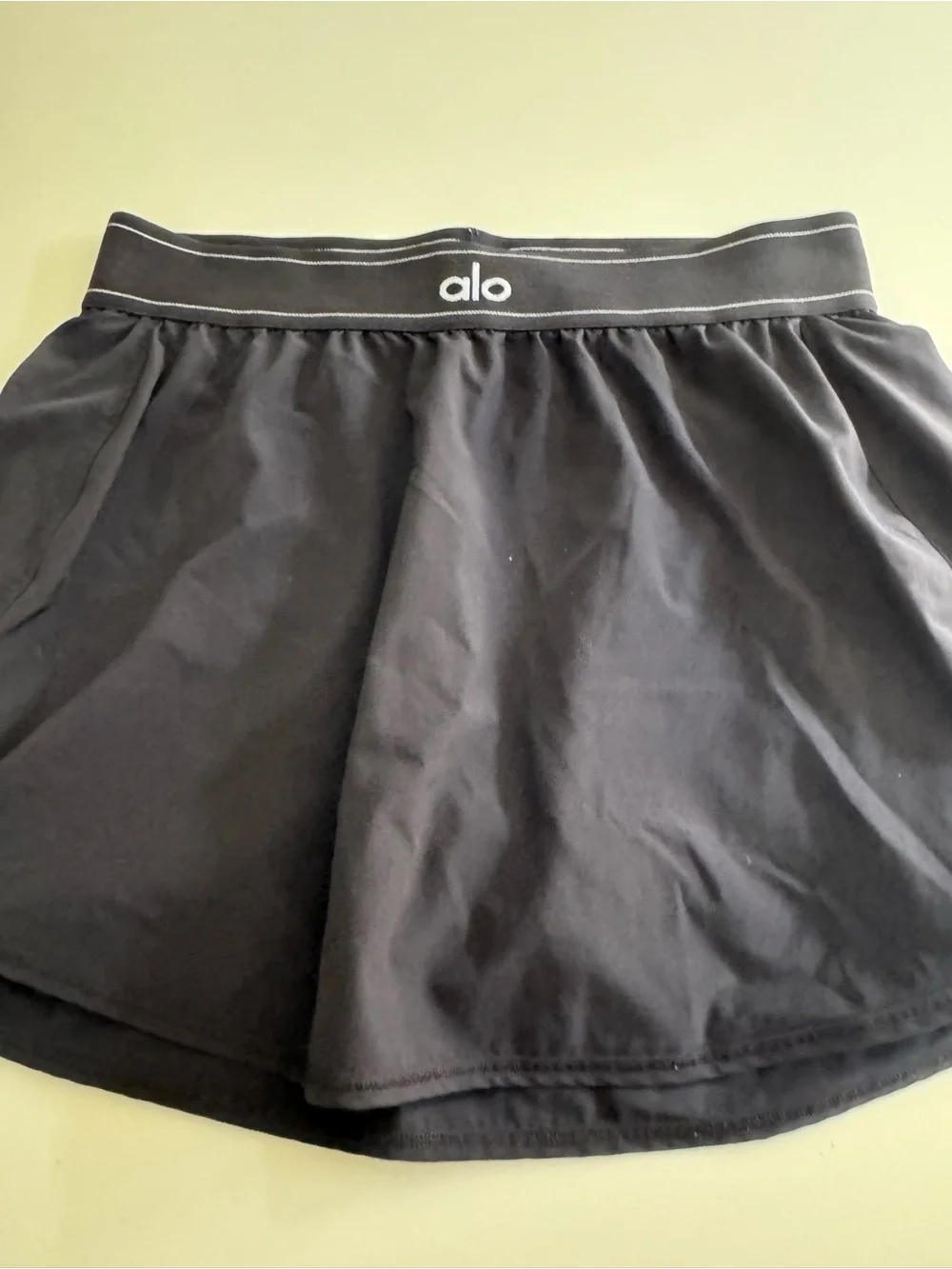 ALO Yoga Black Athletic Skort with Branded Waistband